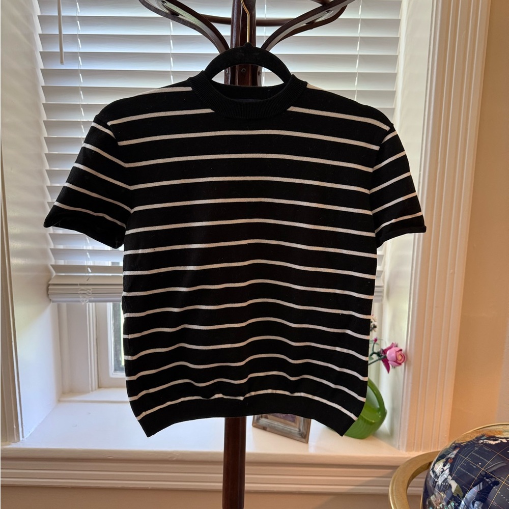 Ralph Lauren Golf Black and White Striped crew neck sweater